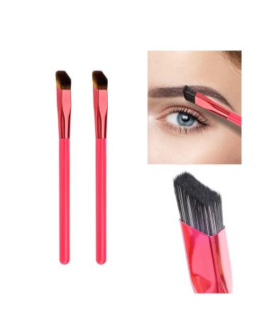2Pcs Eyebrow Brush, Professional Eyebrow Brush - Multi Function Eyebrow Brush - Three-Dimensional Concealer Makeup Brush Angled Eyebrow Hairline Brush Black