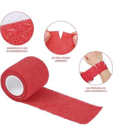 12 Roles Self-Adhesive Bandage - 5cm & 2.5cm First Aid Fixing Tape for Sports Injuries - 6 Colors Available - Buy Online on GoSupps.com