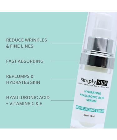 Hyaluronic Acid Serum for Face - Hydrating & Anti-Aging Serum with Vitamin C & E - 0.5 Fl. Oz. Travel Size - All Skin Types - Buy Online on GoSupps.com