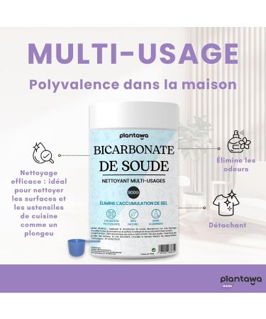 Plantawa Baking Soda Cleaning 800g | Baking Soda for Home Cleaning Multi-Purpose: Stain Remover Whitening & Eliminating Odors & Grease Natural Origin & Pure. - Buy Online on GoSupps.com