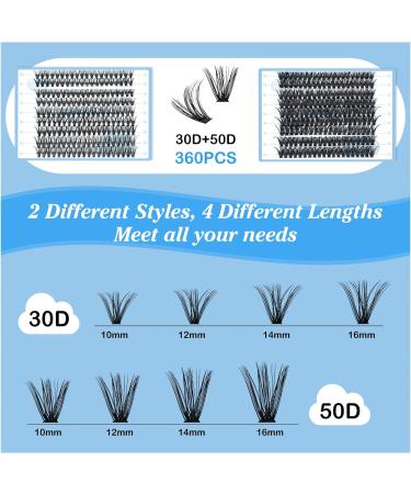 D-Mix DIY Lash Extension Kit - 360 Pcs 30D+50D Clusters, 10-16 Mix Length Individual Lashes with Bond, Seal, Glue Remover - Overnighter Seal for DIY Eyelash Extensions - Buy Online on GoSupps.com