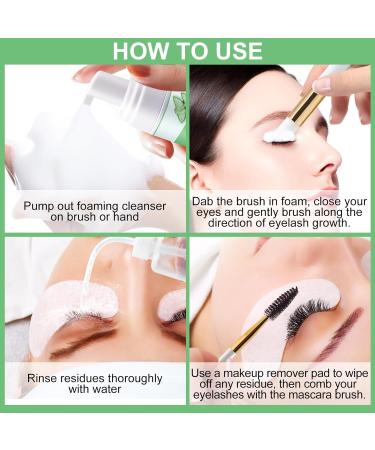 100ml Lash Shampoo for Extensions | Eyelash Extension Cleanser Kit with Brush & Rinse Bottle | Perfect Lash Cleaning Solution - Buy Online on GoSupps.com