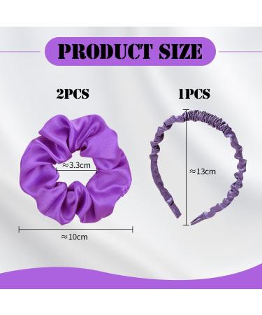 2 Girls' Hair Bands 1 Headband Elastic Hair Bands Solid Color Girls' Hair Bands Ladies Purple Accessories Hair Straps - Buy Online on GoSupps.com