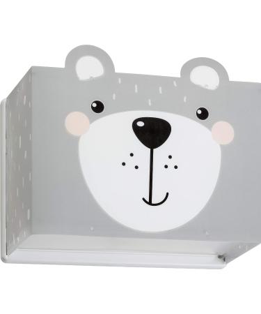 Dalber Little Teddy Bear Children's Wall Lamp - Grey Animal Light for Kids' Room | E27 | 64578 - Buy Online on GoSupps.com
