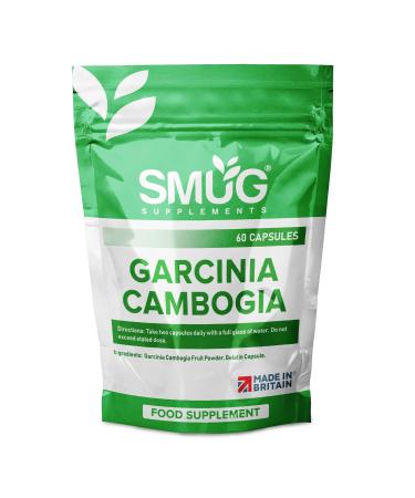 SMUG Supplements Garcinia Cambogia - 60 Capsules - Super Strength Wholefruit Pills - Natural 1000mg Weight Management Supports Metabolism and Diet Goals - Made in Britain
