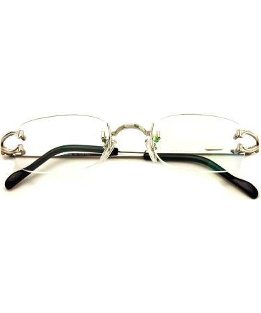 V.W.E Rectangular Rimless Reading Glasses - Silver 1.50 with Anti-Reflective Coating | International Shipping Available - Buy Online on GoSupps.com