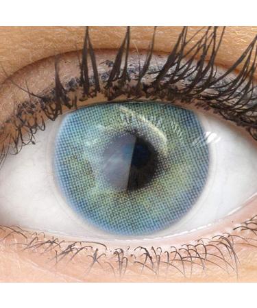 Glamlens Valencia Blue Contact Lenses | Vibrant Natural Blue | Silicone Hydrogel | 1 Pair (2 Pieces) | Strong Coverage | Dia 14.20 | Starch-Free - Buy Online on GoSupps.com