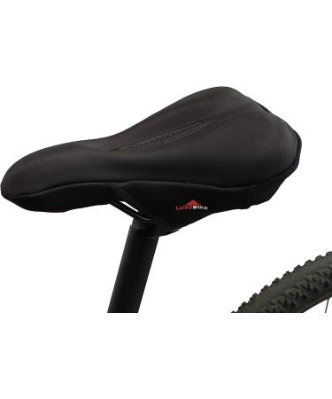 LuxoBike Gel Padded Bike Seat Cover for Men - Extra Soft Cushion Pad for Cycling, Spinning & Exercise - Black - Buy Online on GoSupps.com