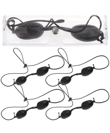 Operitacx Lot de 5 Cache- il de Protection Laser en Pvc Noir Anti-lumi re LED et Infrarouge pour Soins Peau Masque Oculaire Confortable et R sistant pour Luminoth rapie et Beaut