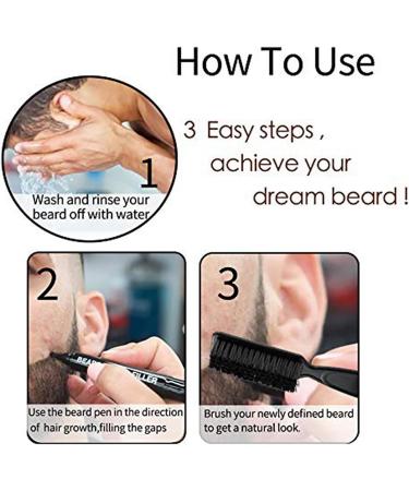 Black Beard Pencil Filler & Brush Kit for Men - Waterproof & Sweatproof - Long-lasting Coverage and Styling - Enhance Facial Hair with Natural Color - Define, Shape, and Thicken Beard and Mustache - Buy Online on GoSupps.com