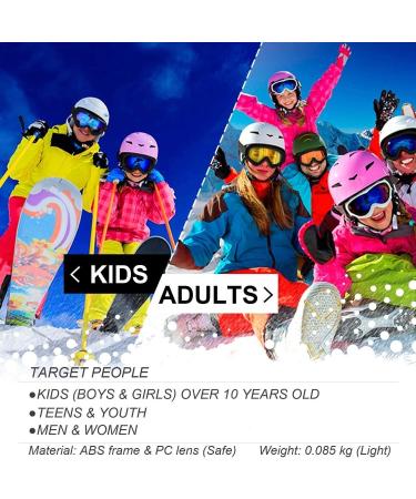 COOLOO Ski & Motorcycle Goggles - UV Protection, Anti-Scratch, Dustproof | Multi-Color/Gray | Men, Women, Kids - Buy Online on GoSupps.com