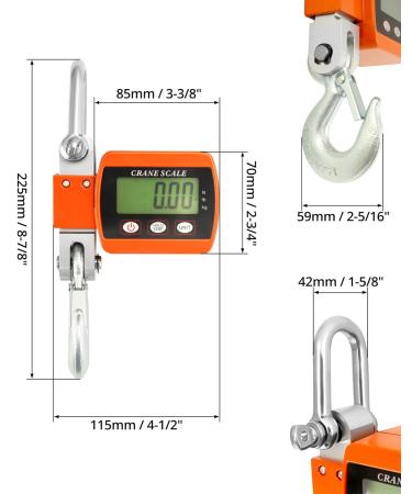QWORK Digital Hanging Scale 500kg - Aluminum Crane Scale for Wharf Weighing Steel & Fishing - Buy Online on GoSupps.com