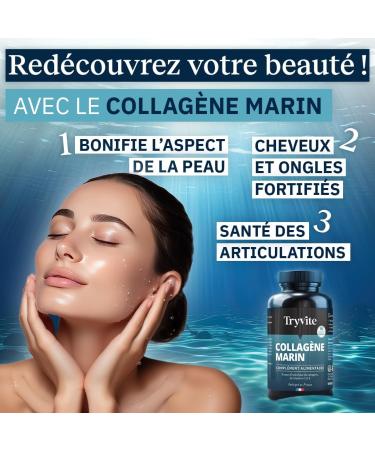 Type 1 & 2 Premium Marine Collagen with Vitamins C & E | 1200 mg Hydrolyzate for Skin Hair & Joints | High Absorption | 90 Capsules | TRYVITE - Buy Online on GoSupps.com