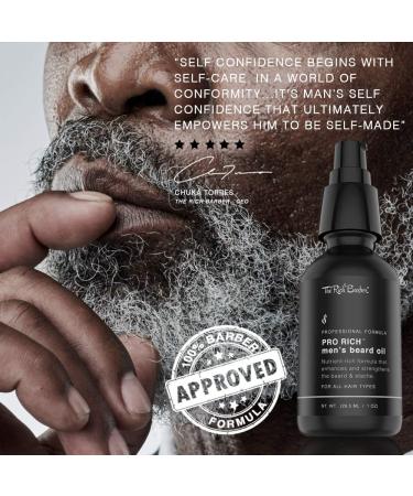 Rich Barber Pro Men's Beard Oil 1 oz | Softens Promotes Growth - Castor Argan & Jojoba Oils - All Beard Types - Buy Online on GoSupps.com