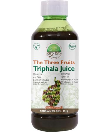 Aryan Herbals Triphala Juice (Three Fruits Juice) Believed to Relieve Gastrointestinal Problem & Constipation No Added Sugar & Artificial Colors Natural Tastes Bitter But Good For Health -1000ml