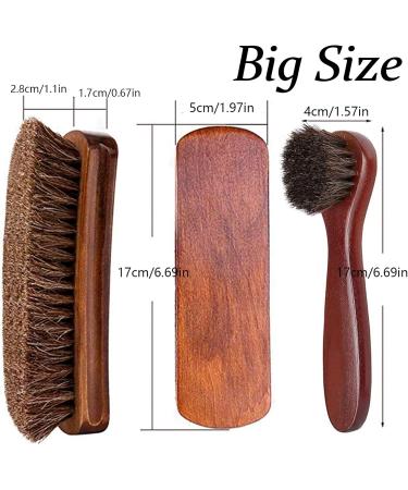 Premium Horsehair Shoe Brush Set - 2pcs Shoe Shine & Polish Brushes for Boots, Shoes, Car Seats & More - Buy Online on GoSupps.com