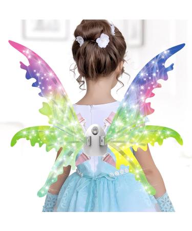 Light Up Fairy Wings | Adjustable Butterfly Colorful Wings with Music | Theme Eye-Catching Dressing for Parade Theatrical Performance Dress Up Masquerade English Color Box Rechargeable Version  - Buy Online on GoSupps.com