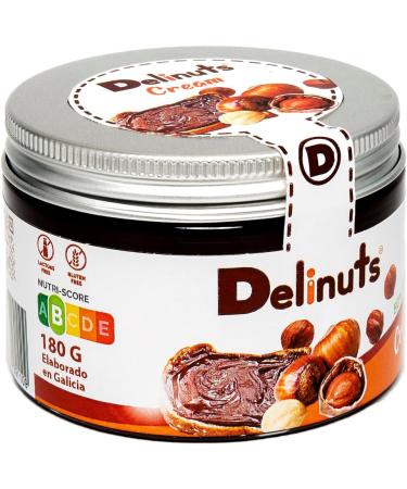 Delinuts CREAM - 6 Jars of hazelnut cream date honey EVOO and cocoa - 100% natural ingredients no additives - 6x180g - Buy Online on GoSupps.com