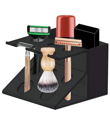 Acrylic razor holder acrylic shaving brushes from acrylic |Organizer storage stand for razors-multifunctional cosmetic storage organizer for toothbrush razor black