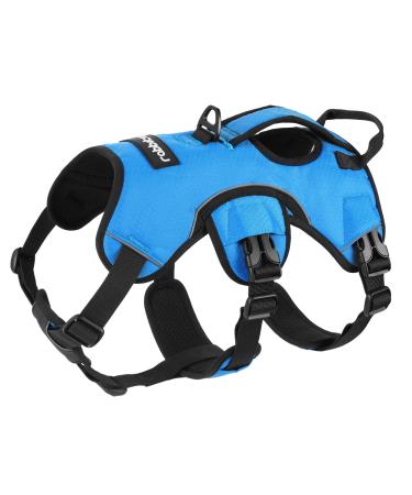 Rabbitgoo Breaking -proof dog harness Medium -sized dogs with handle anti -train safety cuddling dog breathable adjustable breast dishes padded dog vest panic crockery blue L (1 pack) - Buy Online on GoSupps.com