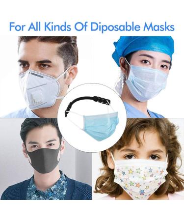 10 Anti-Slip Silicone Masking Hooks - Adjustable Ear Protection for Adults & Children - Black - Buy Online on GoSupps.com