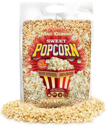 Mac-Corns (2 Pack x 1kg) Sweet Popcorn New Re-sealable Mega Pack Traditionally Popped Sweet Popcorn Free From: GM Nut Sesame Gluten Soy - Buy Online on GoSupps.com