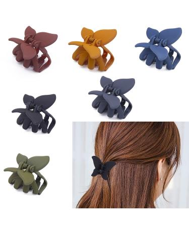 Small Hair Clips for Women Girls Kids  Tiny Butterfly Hair Claw Clips for Thin/Medium Thick Hair  Mini Hair Jaw Clips Matte Octopus Clip Nonslip Spider Clip 6 pcs H-001