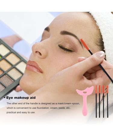 Silicone Mascara Stencil Stencil Template Silicone Applicator Shield Multi-Functional Makeup Aid Tool for Daily Use Dating Night Out Pink + Eyelash Brush - Buy Online on GoSupps.com