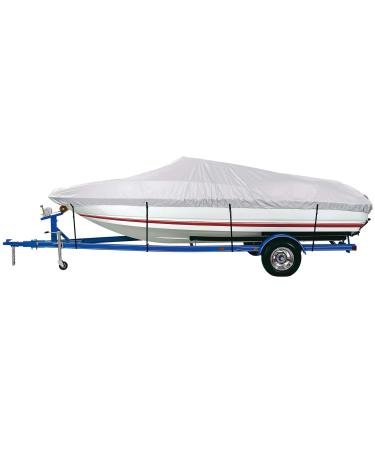iCOVER Trailerable Boat Cover- 20'-23' Waterproof Heavy Duty Marine Grade Polyester, Fits V-Hull,Fish&Ski,Pro-Style,Fishing Boat,Runabout,Bass Boat, up to 20ft-23ft Long X 100" Wide 150D silver E:20'-23' Long,Beam Width up