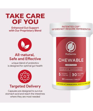 Chewable Probiotic 30 Billion CFU Pleasant Cherry Flavor Probiotics for Digestive Health Propietary Blend of Probiotics Including Acidophilus Kosher (30 Tablets) 30 Count (Pack of 1) - Buy Online on GoSupps.com