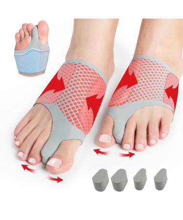 Bunion Corrector 4 Adjustable Toe Separator Plugs Expanded Inner Soft Bunion Pads Bunion Socks Original Design to Wear with Shoes Straighteners for Big Toe - 1 Pair S Size Small
