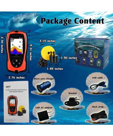 Lucky Portable Fish Finder - Handheld Wired Fish Depth Finder for Kayak and Boat Fishing - Buy Online on GoSupps.com