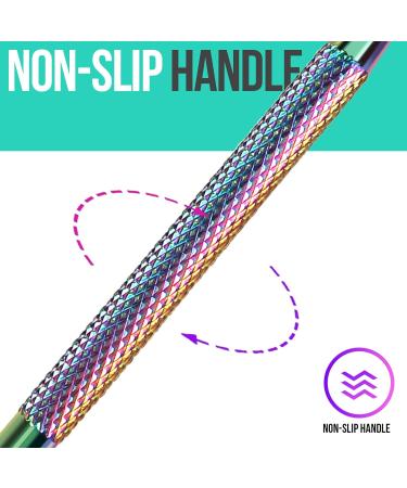 FANDAMEI Double End Cuticle Pusher Gel Nail Polish Remover Kit | Metal Scraper for Acrylic & Gel Polish Removal | Manicure Pedicure Tool for Salon & Home Use - Buy Online on GoSupps.com