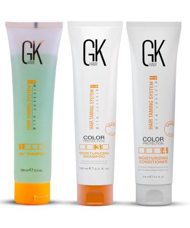  GK HAIR Global Keratin GK Hair Moisturizing Shampoo & Conditioner 100ml Set with pH + Shampoo 100ml For Colored Hair Sulfate-Free Paraben-Free by GKhair - Buy Online on GoSupps.com