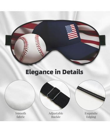 American Flag Baseball Sleep Mask - Adjustable Breathable Eye Mask for Comfortable Sleep | International Shipping Available - Buy Online on GoSupps.com