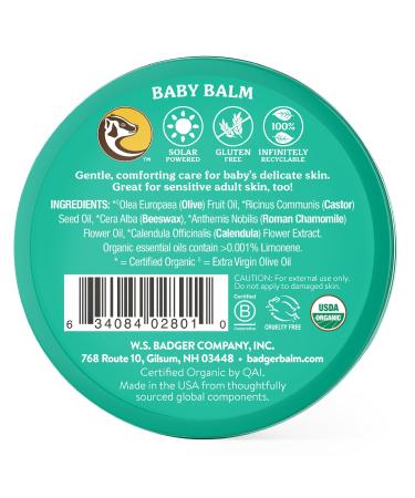 Badger Baby Balm - Organic Chamomile & Calendula Cradle Cap Balm for Babies - 2 Oz, Pack of 2 - Buy Online on GoSupps.com