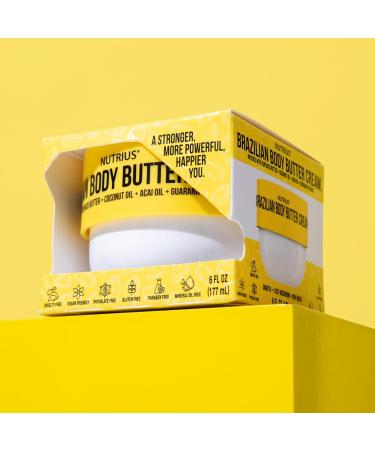 Nutrius Brazilian Body Butter Cream 6 FL OZ 6 Fl Oz (Pack of 1) - Buy Online on GoSupps.com