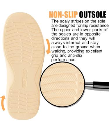 EVGLOW Men's Adjustable Orthopedic Slippers for Plantar Fasciitis & Foot Pain Relief | Arch Support, Size 11, Beige/Red - Buy Online on GoSupps.com