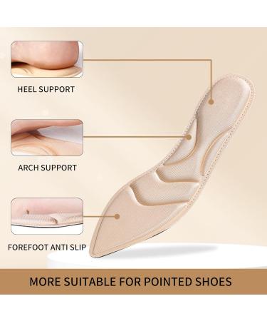 2 Pairs Women's High Heel Insoles | Breathable Arch Support & 5D Sponge Comfort | Ideal for Barefoot Wear - Beige - Buy Online on GoSupps.com