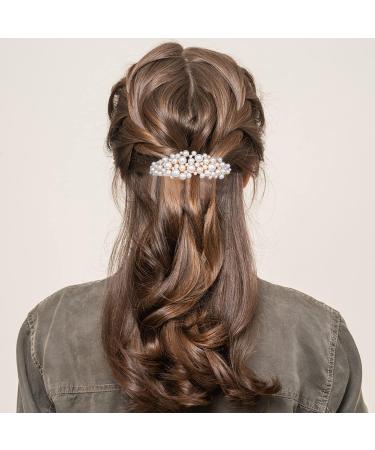 Yusier Large Pearl Hair Accessories Vintage Hair Barrettes French Barrettes Decorative Hair Clasps Accessories for Women Girls - Buy Online on GoSupps.com