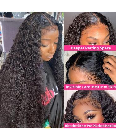 30 Inch Deep Wave Lace Front Wig | 150% Density Human Hair for Black Women | Pre Plucked 4x4 Closure | Wet & Wavy Style with Baby Hair - Natural Color - Buy Online on GoSupps.com