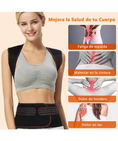 Magnetic Self-Heating Back Support Vest for Pain Relief - Lumbar Support Belt with 108 Magnets - Posture Correction for Men & Women - Winter Warm Thermoo Stock - Available in Large Black - Buy Online on GoSupps.com
