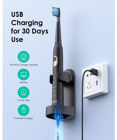 Oraimo Rechargeable Sonic Electric Toothbrush for Adults | 4 Heads & Power Holder | 3 Modes & Smart Timer | Fast Charge for 30 Days | 1 Count - Buy Online on GoSupps.com