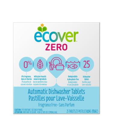 Ecover Automatic Dishwashing Tablets Zero, 25 Count, 17.6 Ounce Unscented 25 Count (Pack of 1)