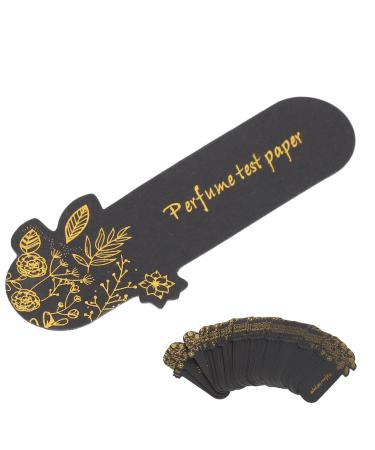 100PCS Disposable Perfume Test Strips Fragrance Paper Strips Portable Bookmarks Fragrances Black Essential Oils Paper Test Strips for Diffuser Aromatherapy Testing Scents