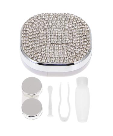 Exceart contact lens container contact myopia glasses case Strass beauty contact care double box set portable lens case for girls women plastic container