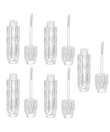 WOONEKY Lot de 5 Tubes de Gloss Vides Transparents en Plastique Solide Mini-Flacons Rechargeables pour Rouge L vres Liquides Soin L vres pour Voyage et Usage Quotidien
