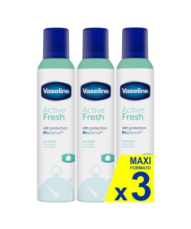 Vaseline Vaseline Active Fresh 48h 250ml | 0% d'alcool (pack de 3)