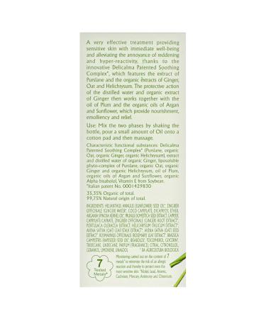 L'Erbolario Delicalma Two-Phase Face & Body Oil | Ginger Extract & Organic Nourishment for Sensitive Skin - 1 Oz - Buy Online on GoSupps.com