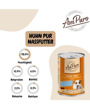 AniPuro Premium Pure Chicken Wet Food for Dogs 6 x 400g Cans - Buy Online on GoSupps.com